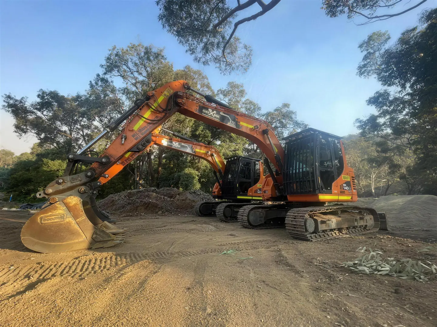 Gidge Civil excavators on a Perth Hills job site